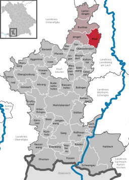 Läget för Waal i Landkreis Ostallgäu