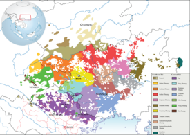 Zhuang-kielten ja murteiden puhuma-alueet