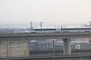 CRH1A-A執行D3101次列車行駛在滬杭客運專線丁橋段