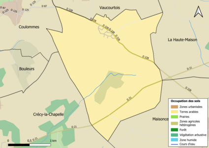 Carte des infrastructures et de l'occupation des sols en 2018 (CLC) de la commune.