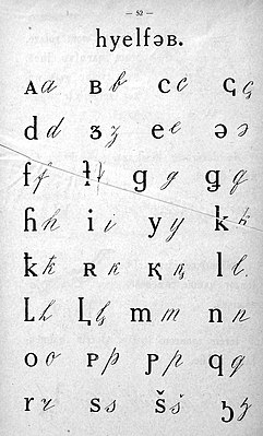 Adyghe Latin alphabet of 1927 (page 1)