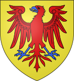 D'or à l'aigle de gueules, membrée, becquée et lampassée d'azur.