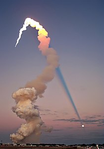 STS-98 following liftoff, by NASA (edited by Fir0002)