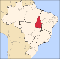 Map of Brazil highlighting the state