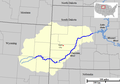 Course and drainage basin of the Cheyenne River.