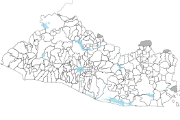 خريطة توضح حدود بلديات السلفادور البالغ عددها 262 بلدية قبل تقليصها إلى 44 بلدية.