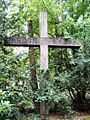 Holzkreuz an dem Ort, an dem der Herzog Barnim II. 1295 getötet worden sein soll.