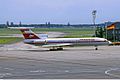 東ドイツ時代末期のシェーネフェルト空港でのインターフルーク Tu-154(1990年)