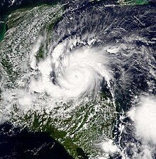 Satellite imagery of a small hurricane north of Honduras