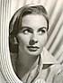 Promotional photograph of Jean Simmons looking to the right