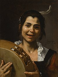 La ragazza col tamburello (L'udito) (1637) - Laing Art Gallery, Newcastle