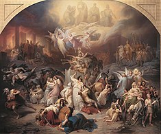 ציור מאת וילהלם פון קולבאך (1846). ציור אלגורי-נוצרי של חורבן ירושלים