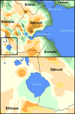 A map showing the lake's location in Africa