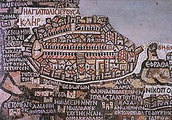Jerusalem as shown on the Madaba map