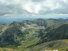 Die bronvallei van die Maritsa in die Rila-gebergte, Bulgarye.