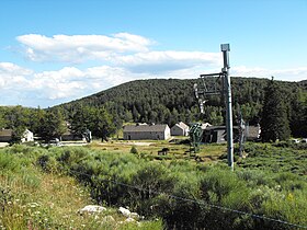 Vue aérienne de la station.