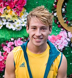 Matthew Mitcham vid Mardi Gras i Sydney.