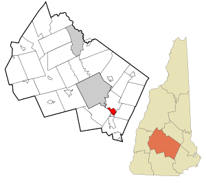 Location in Merrimack County and the state of New Hampshire.