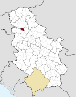 Location of the municipality of Irig within Serbia