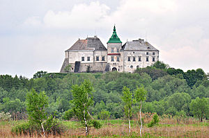 Olesko Castle view from the park.