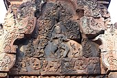 Non-structural decorative lintel at Buddhist Banteay Srei, in Cambodia