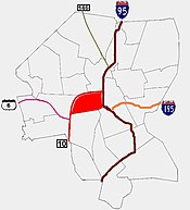 Providence neighborhoods with Federal Hill in red