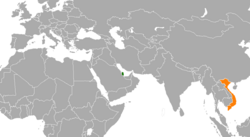 Map indicating locations of Qatar and Vietnam