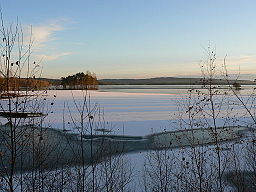 Januarivy över Runn från Roxnäs industriområde i Falun 2007.