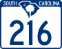 South Carolina Highway 216 marker