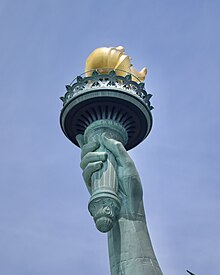 Statue of Liberty Torch seen from Easterly View June 2024