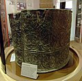 The Barnetby Font, a rare lead baptismal font from the church of St Mary, Barnetby-le-Wold, North Lincolnshire, dating from about 1170 AD, now housed in the museum.