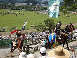 Riders at the Sōma-nomaoi festival, which is held annually in northern Hamadōri