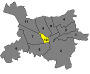 Location of Tirana 10 within Tirana.