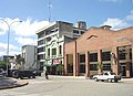 Courthouse (left) and local branch of the Banco Nación.