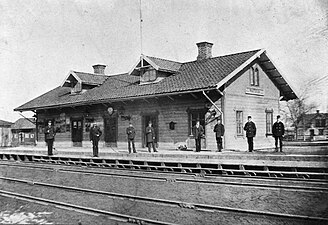 Järnvägsstationen 1879.