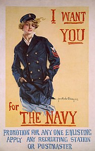 I Want YOU for the Navy at Women in the World Wars, by Howard Chandler Christy (edited by Durova)