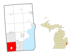 Location of Warren in Macomb County, Michigan