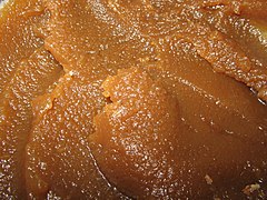 Close-up view of a coconut jam