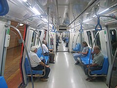 Interior of M2 rolling stock (2009 Rotem)