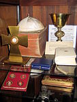 Collection of relics and rare items in the sacristy of Blessed John XXIII National Seminary