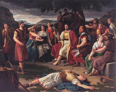 Les Ases autour du corps de Baldr ou La mort de Baldr, 1817, Académie royale des beaux-arts du Danemark.