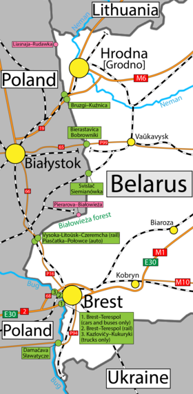 Frontière entre la Biélorussie et la Pologne