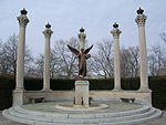 Bronze statue of a female angel figure