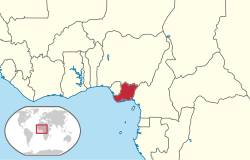 The location of Biafra in West Africa