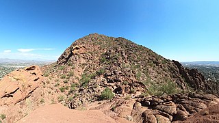 Camelback summit, viewed from red sandstone formation to the northwest