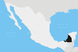 Campeche elhelyezkedése Mexikón belül