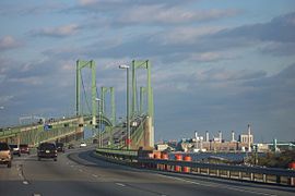 Delaware Memorial Bridge, approaching from the Delaware side, 2005
