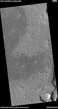 Wide view of ridge network, as seen by HiRISE under HiWish program