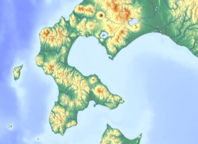 奥尻島の位置（北海道南部内）