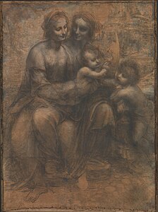 The Virgin and Child with Saint Anne and Saint John the Baptist, by Leonardo da Vinci
